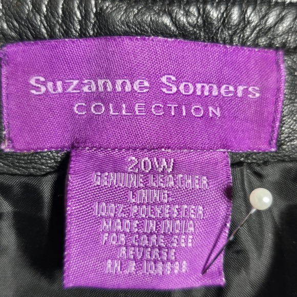 Suzanne Somers Collection Womens Black Genuine Leather Laser Cut Pants Size 20W - Picture 3 of 11